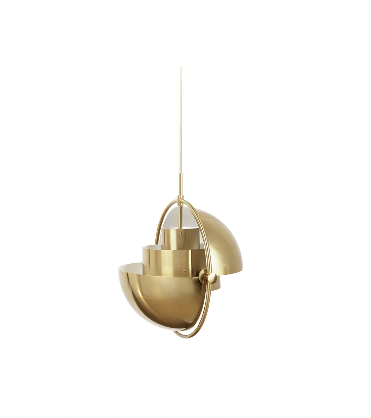 Multi-Lite Pendant, Shade Shiny Brass, Base Brass
